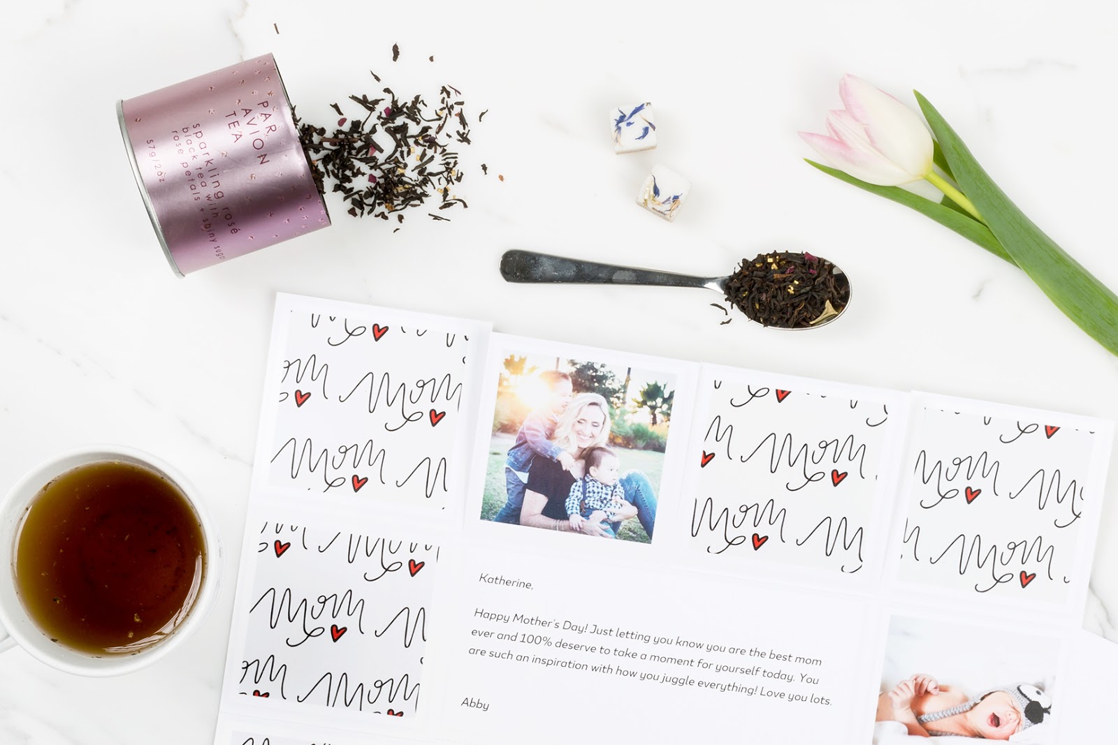 Mom print sparkle tea