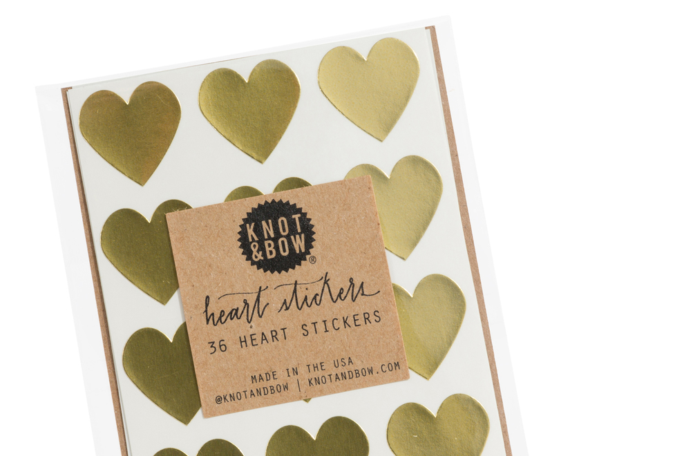 Gold Heart Stickers Greetabl